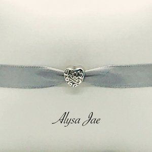 Sterling Heart Love European Bead, High Polish